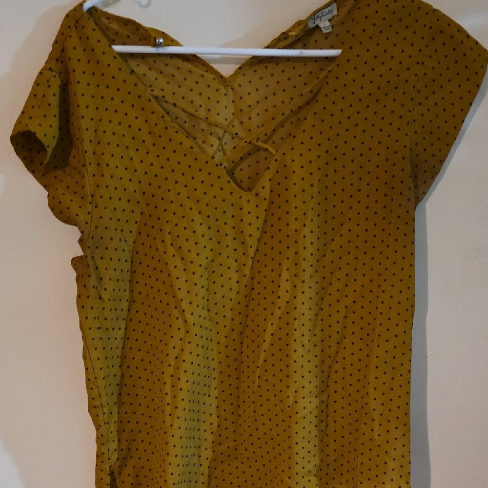 Yellow Polka Dot Women's Top